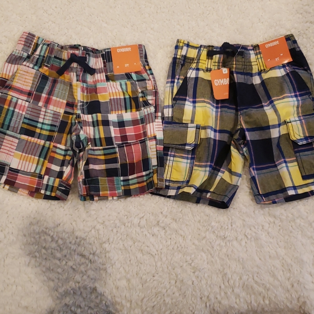 Gymboree NWT 3T Plaid shorts lot